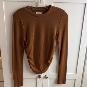 Elegant Brown Long Sleeve Top